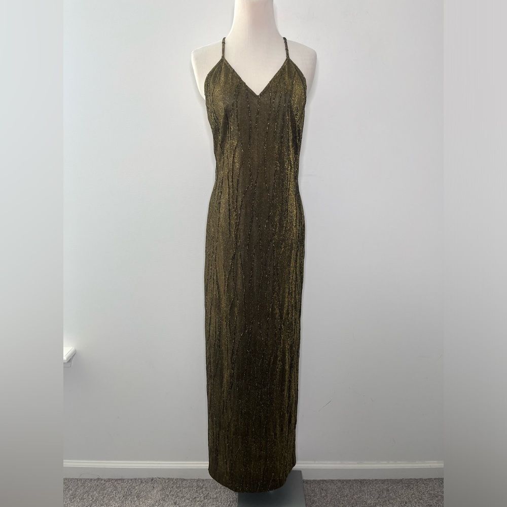 Vintage Reggio Gold Bronze Column Dress 6
